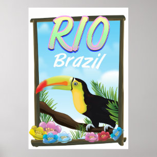 Reseaffisch för Rio Brasilien Toucan Poster