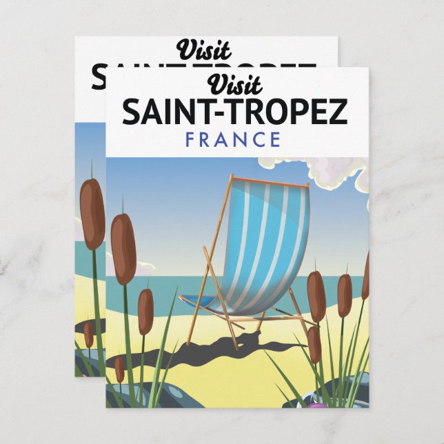 Reseaffisch för Saint-Tropez Frankrike (Fram/baksida)