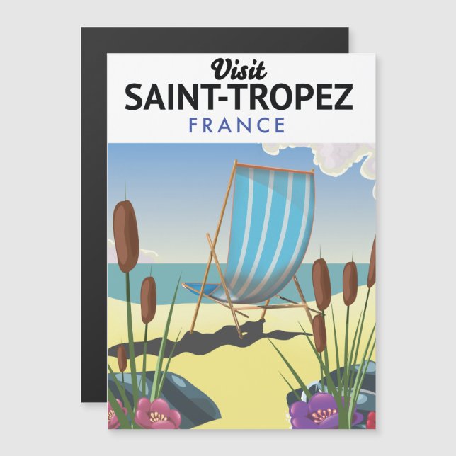 Reseaffisch för Saint-Tropez Frankrike (Fram/baksida)