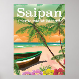 Reseaffisch för Saipan vintage stil Poster