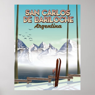 reseaffisch för San Carlos de Bariloche Ski Poster