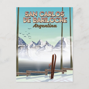 reseaffisch för San Carlos de Bariloche Ski Vykort