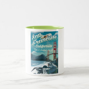 Reseaffisch för San Francisco Vacation Två-Tonad Mugg