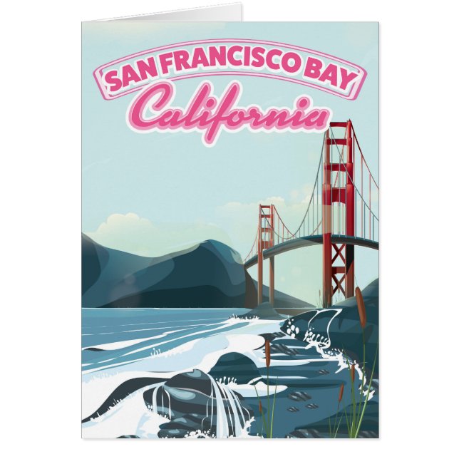Reseaffisch för San Fransisco Bay Hälsningskort (Framsidan)