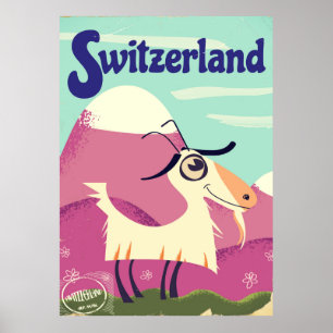 Reseaffisch för Schweiz Vintage stil Poster