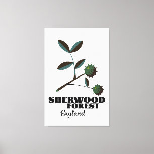 Reseaffisch för Sherwood Forest England Canvastryck