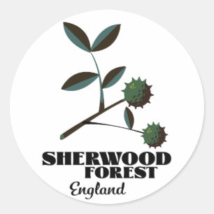 Reseaffisch för Sherwood Forest England Runt Klistermärke