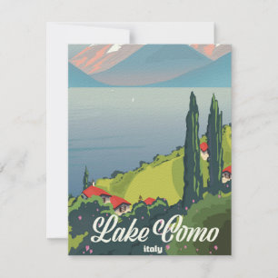 Reseaffisch för Sjö Como Italien vintage stil