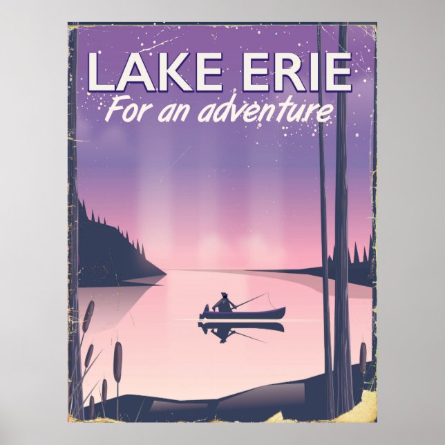Reseaffisch för sjö Erie Poster (Framsidan)