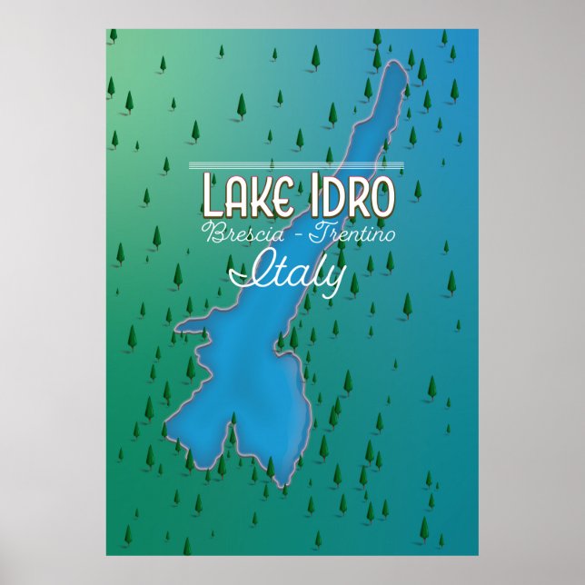 Reseaffisch för sjö Idro Italien Poster (Framsidan)