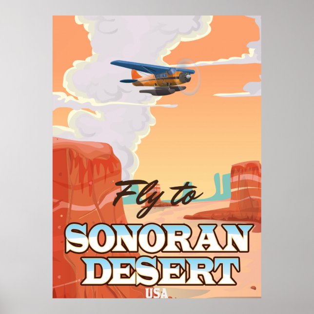 Reseaffisch för Sonoran Desert Tecknad. Poster (Framsidan)