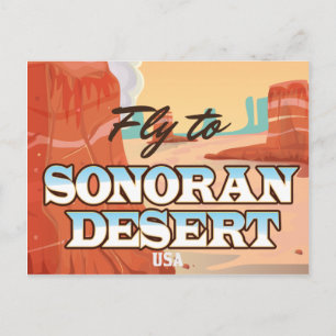 Reseaffisch för Sonoran Desert Tecknad. Vykort