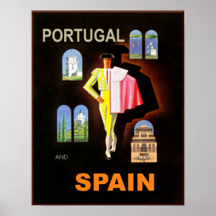 Reseaffisch för Spanien och Portugal. Poster