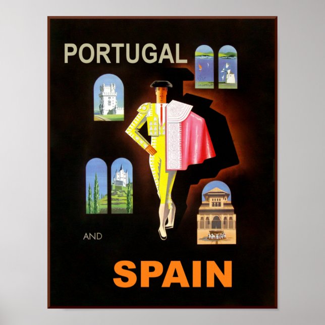 Reseaffisch för Spanien och Portugal. Poster (Framsidan)