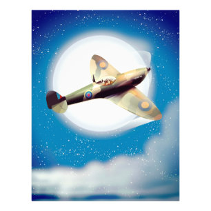 Reseaffisch för Spitfire-flygplan Fototryck