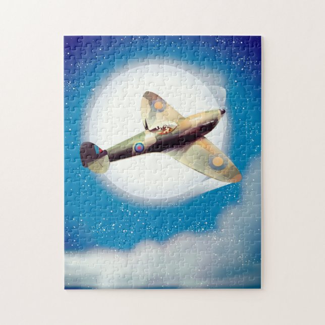 Reseaffisch för Spitfire-flygplan Pussel (Vertikal)