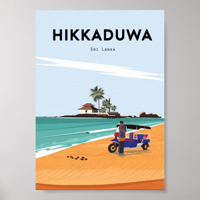 Reseaffisch för Sri lanka Hikkaduwa Poster (Framsidan)
