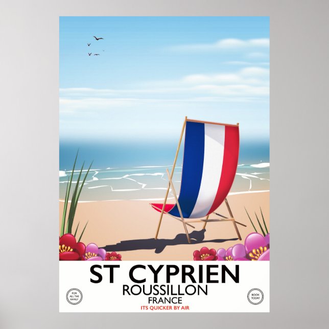 Reseaffisch för St. Cyprien, Roussillon Frankrike Poster (Framsidan)