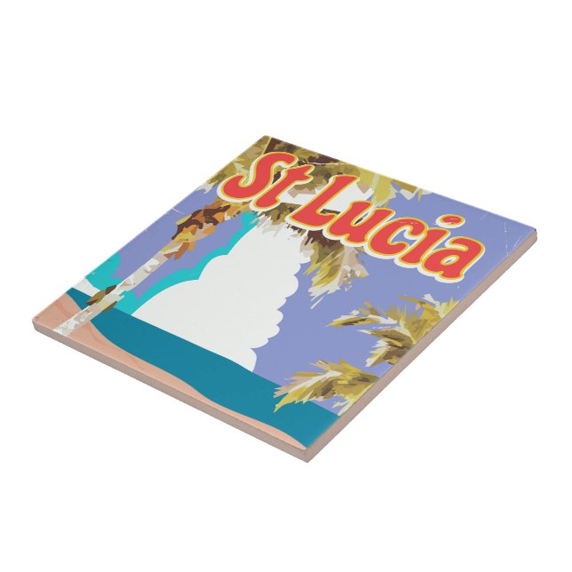 Reseaffisch för St Lucia-vintagen Kakelplatta (Sidan)