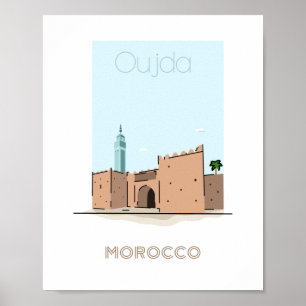 Reseaffisch för staden Oujda - Morocco-reseaffisc Poster