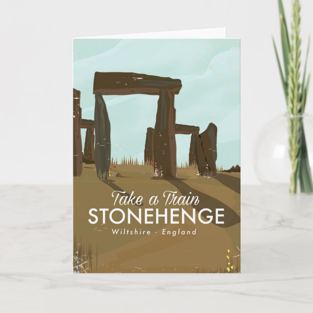 Reseaffisch för Stonehenge Wiltshire Tåg Helgkort (Framsida)