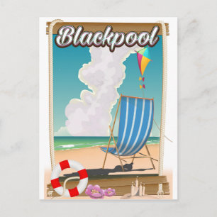 Reseaffisch för strandstrand i Blackpool Vykort