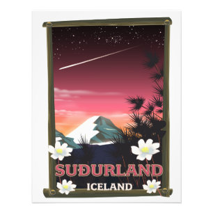 Reseaffisch för Suðurland Island Fototryck