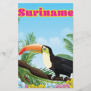 Reseaffisch för Suriname South American-paradis Brevpapper