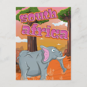 Reseaffisch för syd-Afrika-Tecknad Vykort