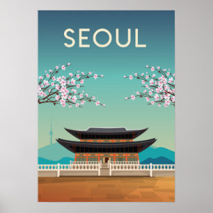 Reseaffisch för Sydkorea Poster