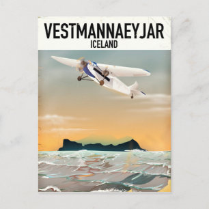 Reseaffisch för Vestmannaeyjar Island. Vykort