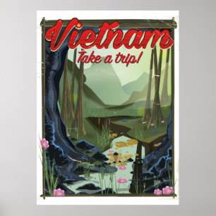 Reseaffisch för Vietnams Cave-tecknad Poster