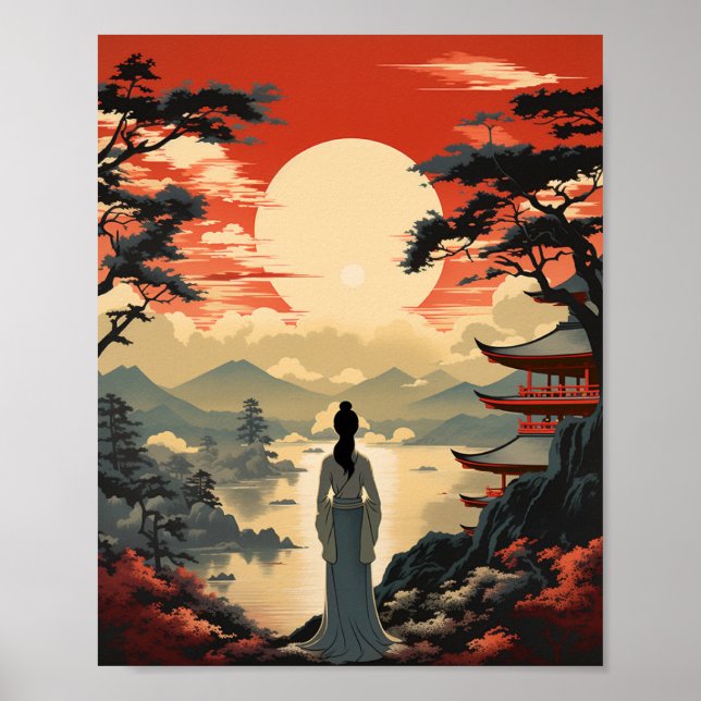 Reseaffisch för vintage-stil Japan Poster (Framsidan)