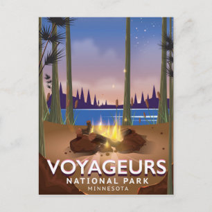Reseaffisch för Voyageurs nationalpark Minnesota Vykort