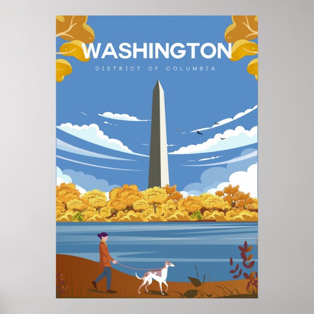 Reseaffisch för Washington Dc Poster (Framsidan)