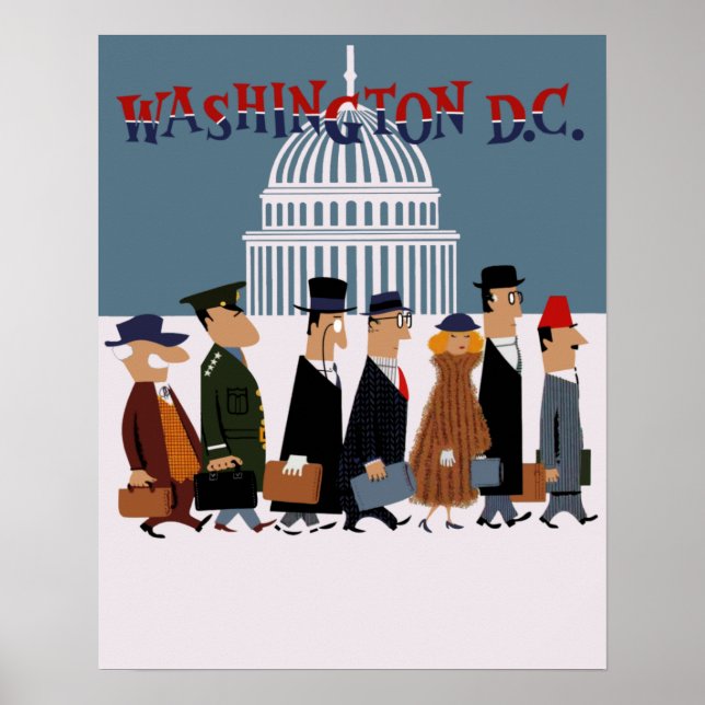 Reseaffisch för Washington DC Poster (Framsidan)