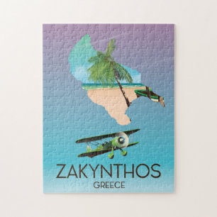 Reseaffisch för Zakynthos Greece karta Pussel