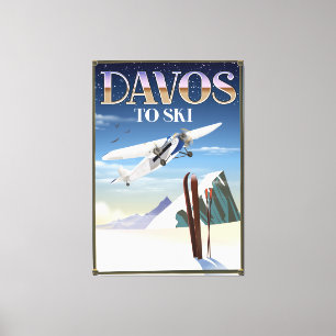 Reseaffisch i Davos Schweiz Canvastryck