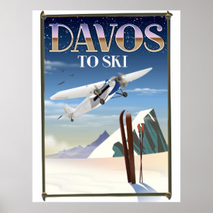 Reseaffisch i Davos Schweiz Poster