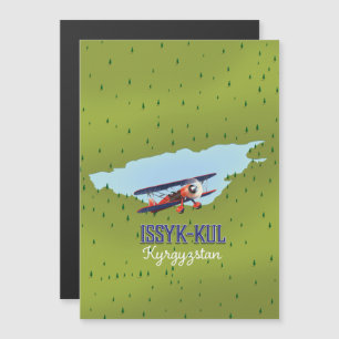 Reseaffisch konst för Issyk-Kul i Kirgizistan sjö.