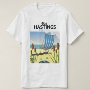Reseaffisch på stranden i Hastings Öster Sussex T Shirt