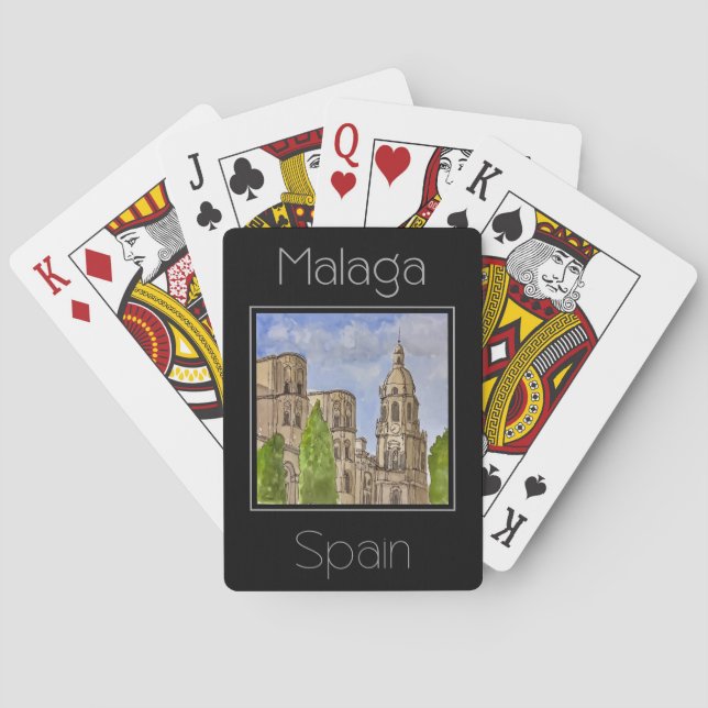 Reseaffisch vatten färg i Malaga Spanien Casinokort (Baksidan)
