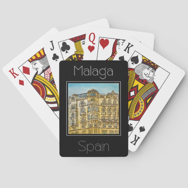 Reseaffisch vatten färg i Malaga Spanien Casinokort (Baksidan)