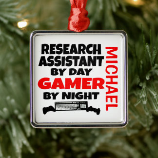 Research Assistant Kärlek spelar videospel Julgransprydnad Metall