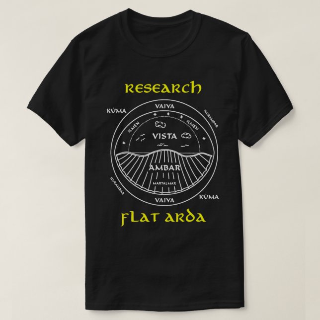 Research Flat Arda Light på mörk T Shirt (Design framsida)