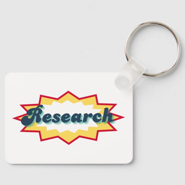Research Sticker, comic book pop design Nyckelring (Framsida)