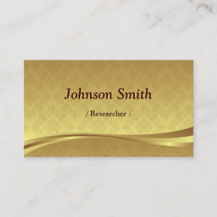 Researcher - Elegant Guld Damask Visitkort