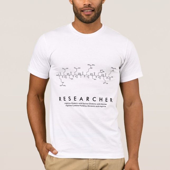 Researcher peptide ord shirt M Tee (Framsida)
