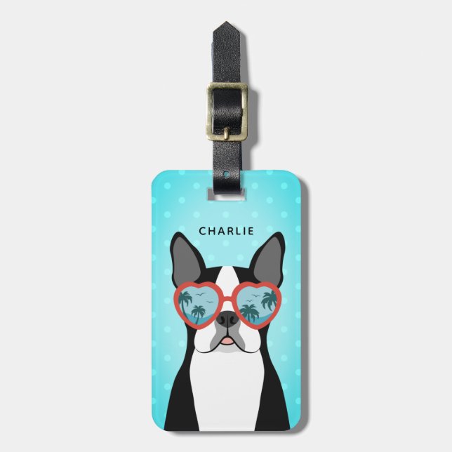 Resebagge för Boston Terrier Bagagebricka (Vertikal Framsida)
