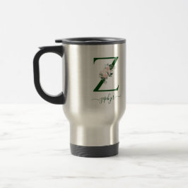 Resebarrmugg Monogram blommig med namn Resemugg